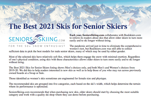 Skis For Seniors Recommendations