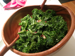 Kale is a rich source of Magnesium. So is Spinach.  Popeye was right!  