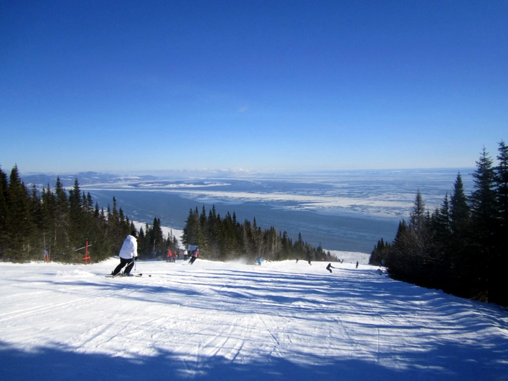 Skiing into the river? Looks that way at Le Massif de Charlevoix Credit: SkiZone