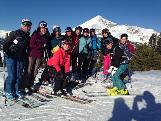 Ski Divas gathered in Montana this year.  Clear skies and clearly fun. Credit: The Ski DIva