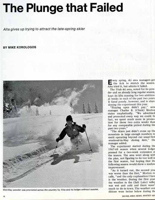From Skiing Area News, Winter 1970.