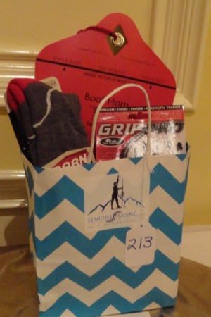 SeniorsSkiing.com contributed a gift bag to the Silent Auction Credit: Harriet Wallis