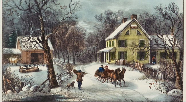 Not New England today. Unfortunately, we have to wait some more for snow. Credit: Currier & Ives