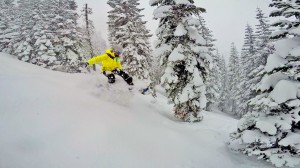 After barely being able to open the last two ski seasons, Homewood Mountain Resort is no longer suffering from its location right above the shores of Lake Tahoe, finally enjoying a bumper crop of snow and a five-foot-deep base. Credit: Homewood