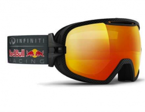 These cool looking goggles flip up and they're made of the same super tough material. Credit: Red Bull Racing