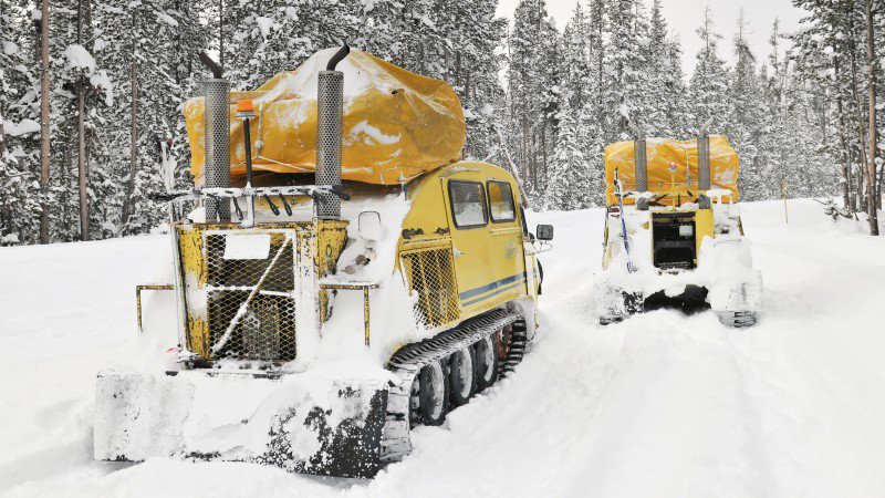 Bombadier snowcoaches have operated in Yellowstone since 1954. Photo: brytta/iStock