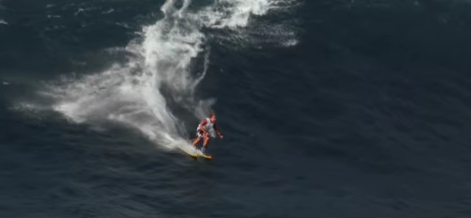 Chuck Patterson slaloms down "Jaws" in Maui. Credit: Salomon Freeski