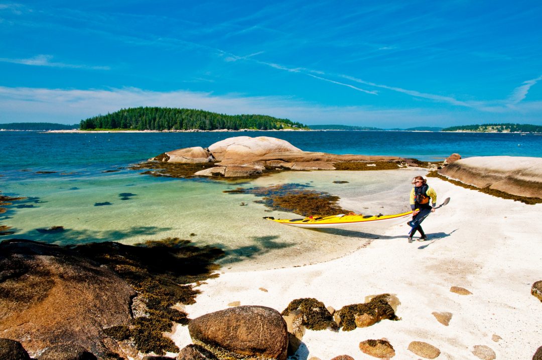 The coast of Maine has hundreds of beautiful islands that can be visited by kayak. MITA can tell you where and how to do it. Credit: Tamsin Venn