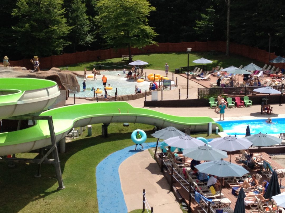View from top of slide at Mountainside Water Park. Credit: Janet Franz