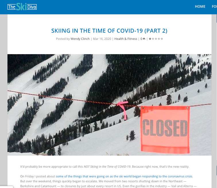 Ski Diva: Skiing In The Time Of COVID-19